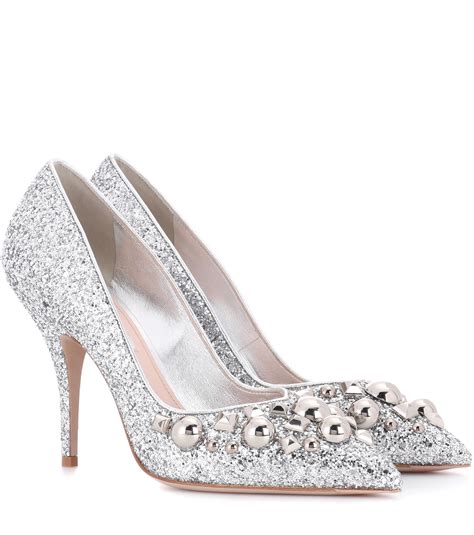 miu miu heels glitter|miumiu pumps heels.